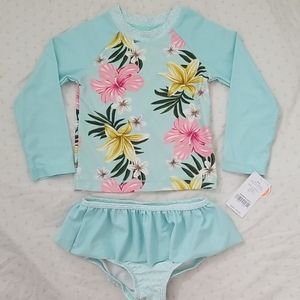 Carter's 24m long sleeve ruffle swimsuit UPF50